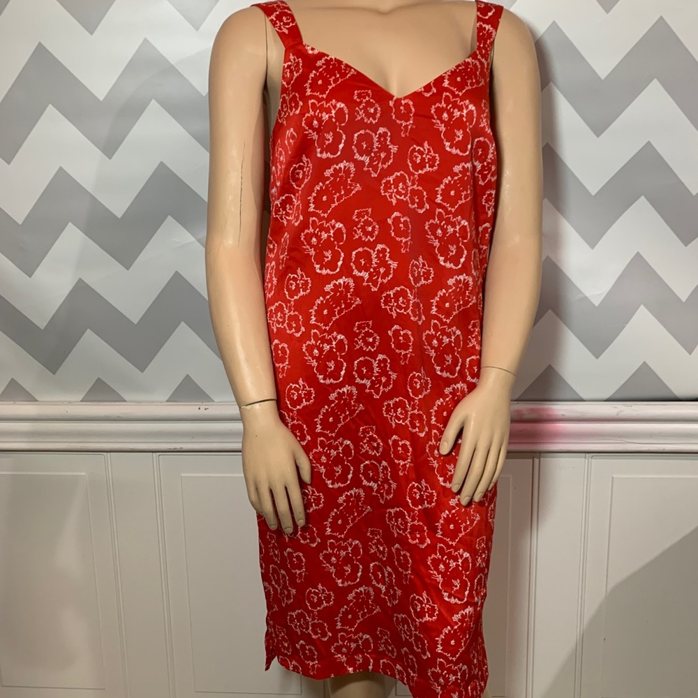 16 Banana Republic poppy red floral dress